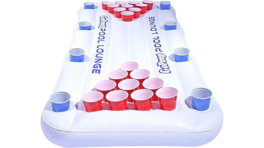 white inflatable beer pong