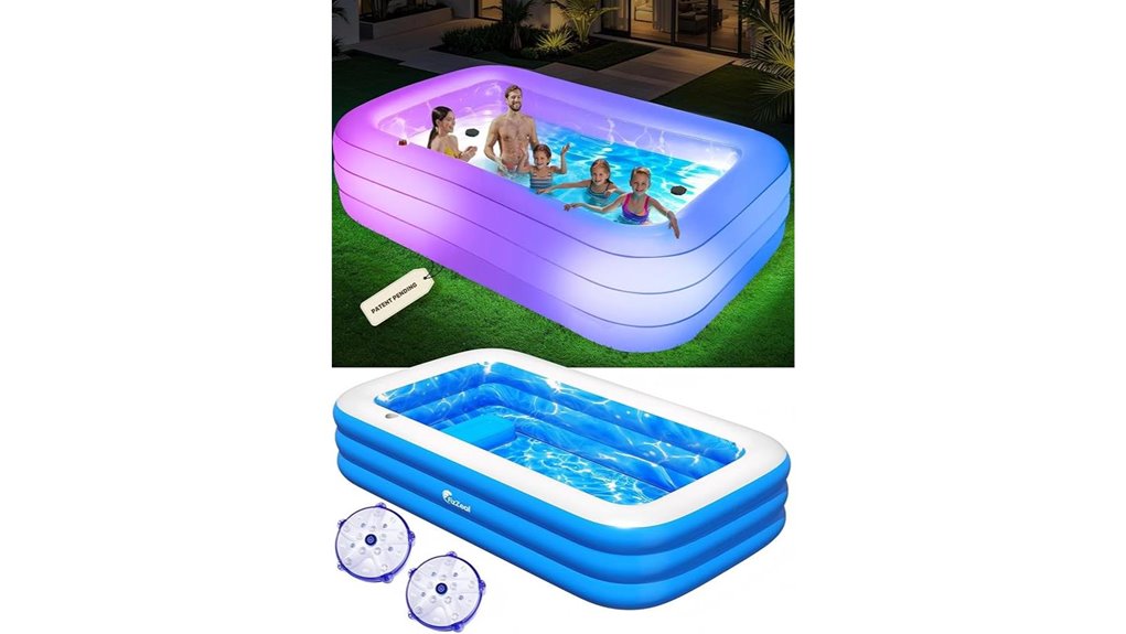 white inflatable pool lights
