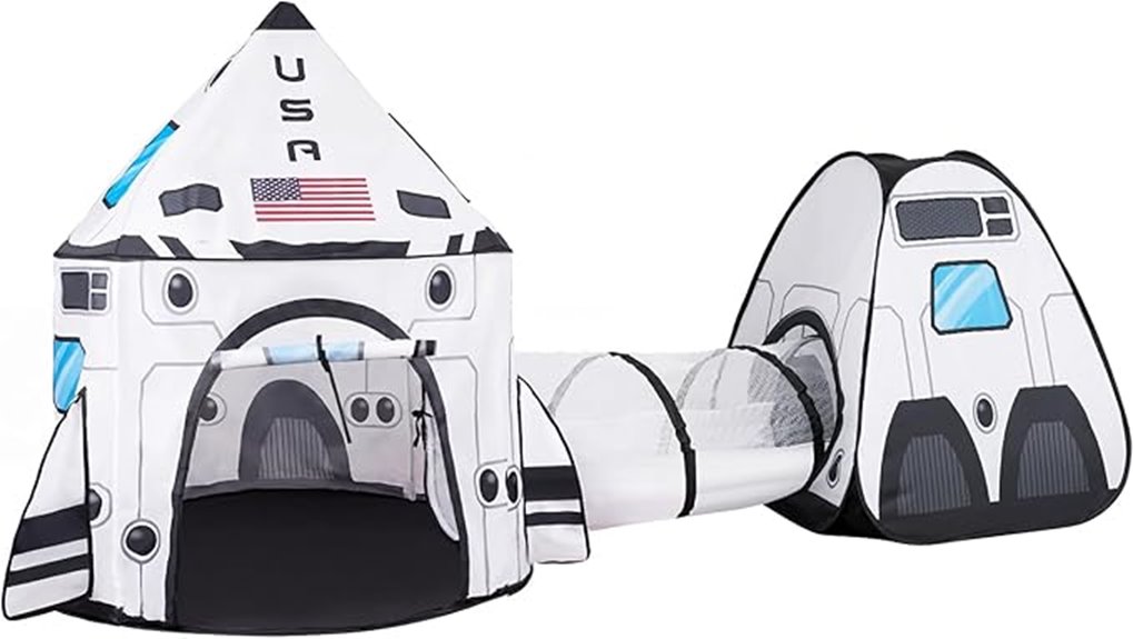 white rocket pop up tent