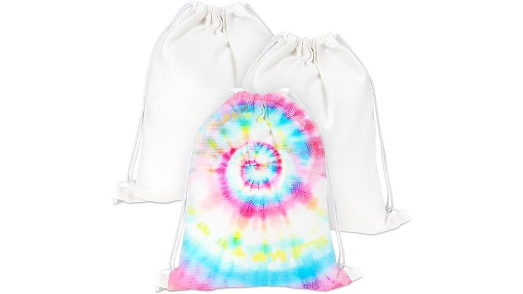 white tie dye drawstring bags