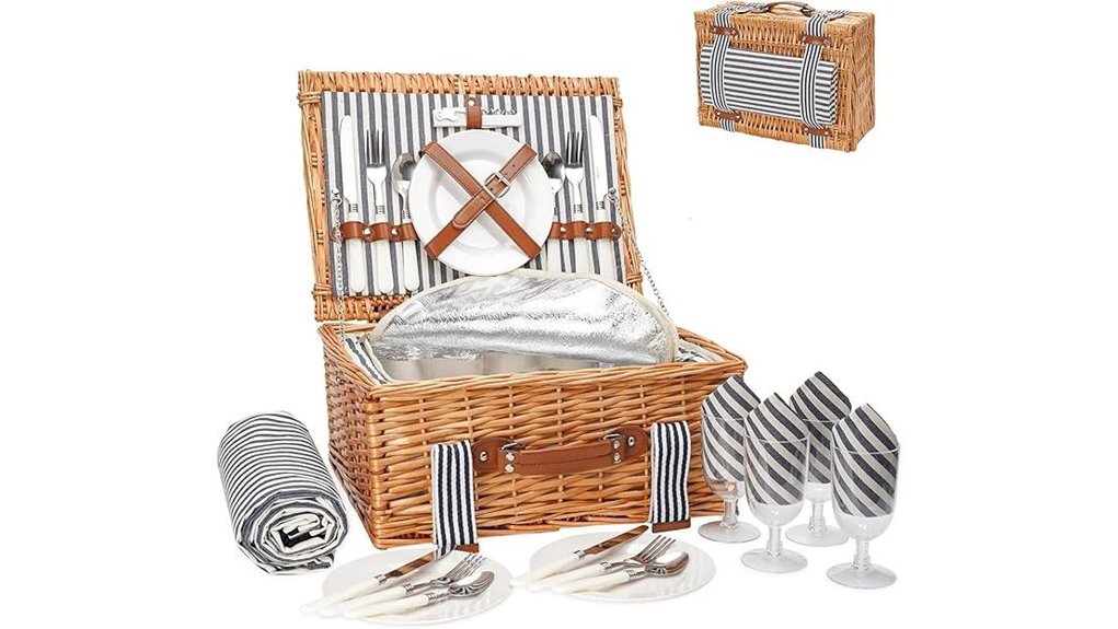 wicker 4 person picnic bundle