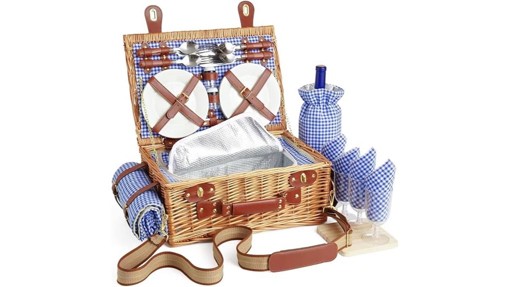 wicker basket cooler blanket