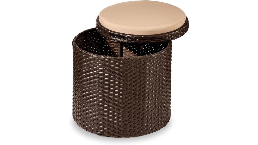 wicker ottoman storage removable cushions