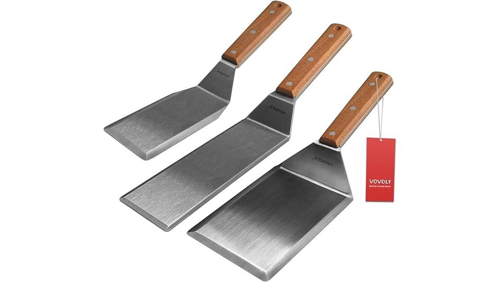 wide stainless steel spatulas