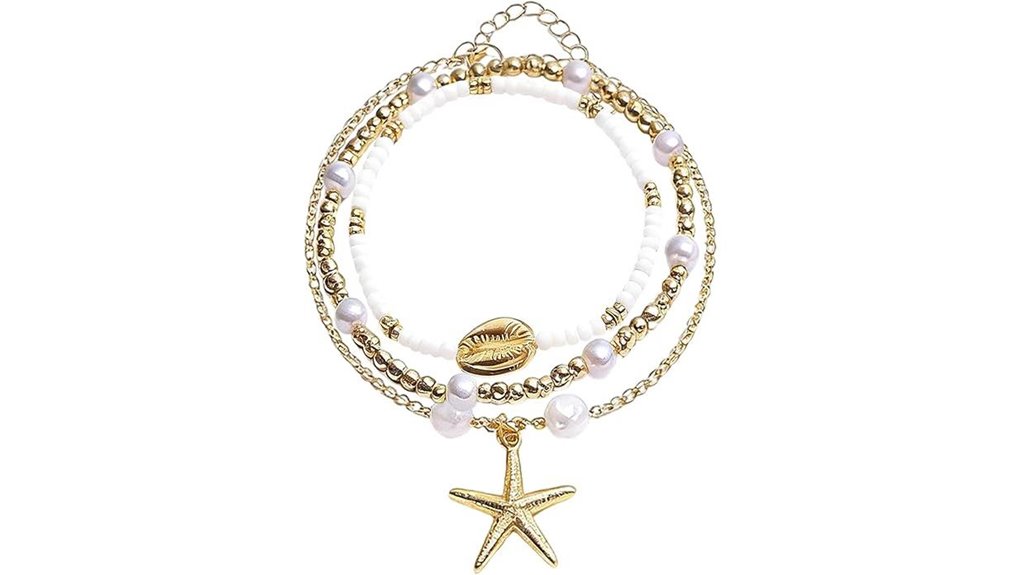 women adjustable seashell anklets