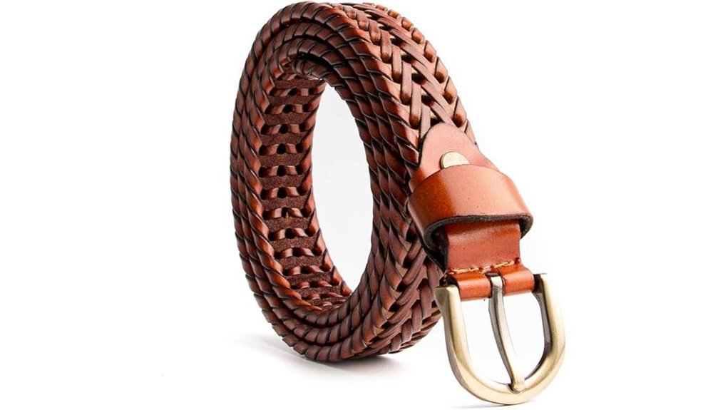women s braided leather belt