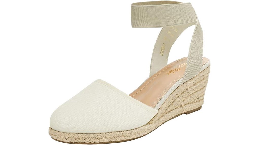 women s elastic espadrille wedges