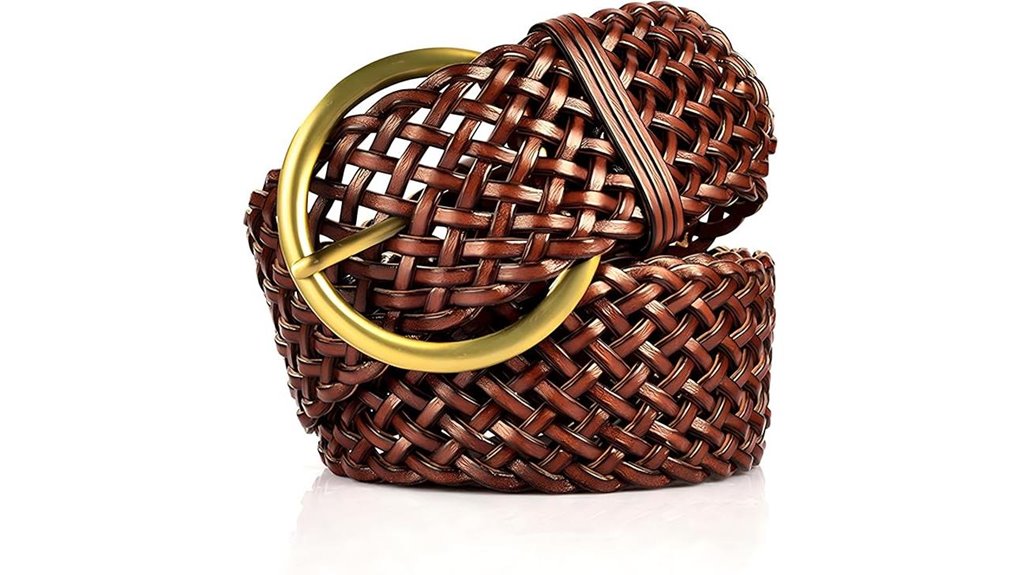 women s leather braided belt
