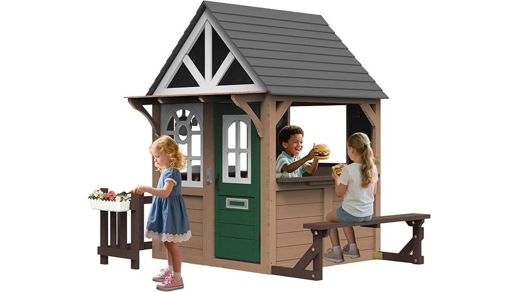 wooden playhouse kitchen doorbell
