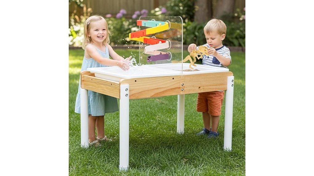 wooden sandwater dinosaur table