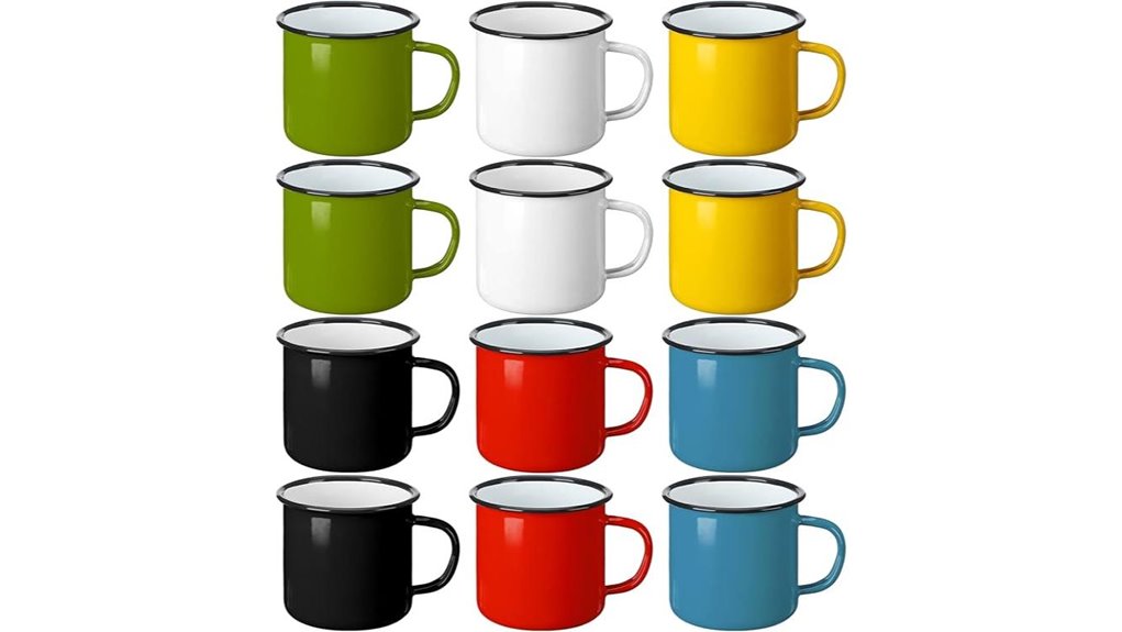 yinder 12 pack enamel mugs